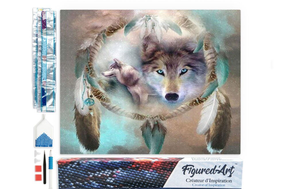 Broderie Diamant - Loups et Plumes