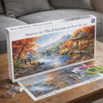 Broderie Diamant - Maison de Thé d’Automne au Bord du Lac