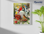 Broderie Diamant - Oiseaux dans le Jardin