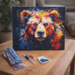 Broderie Diamant - Ours Coloré Abstrait