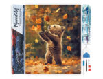 Broderie Diamant - Ourson et feuilles tombantes