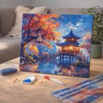 Broderie Diamant - Pagode par une Nuit d’Automne