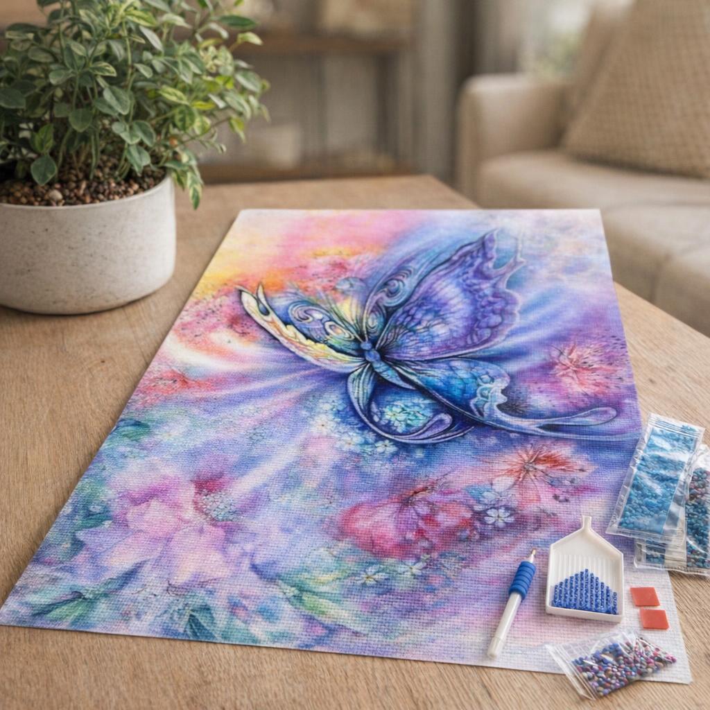 Broderie Diamant - Papillon en Couleurs