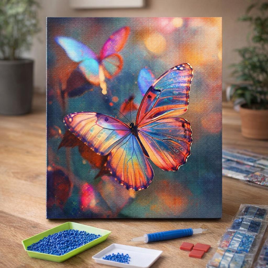 Broderie Diamant - Papillons vibrants