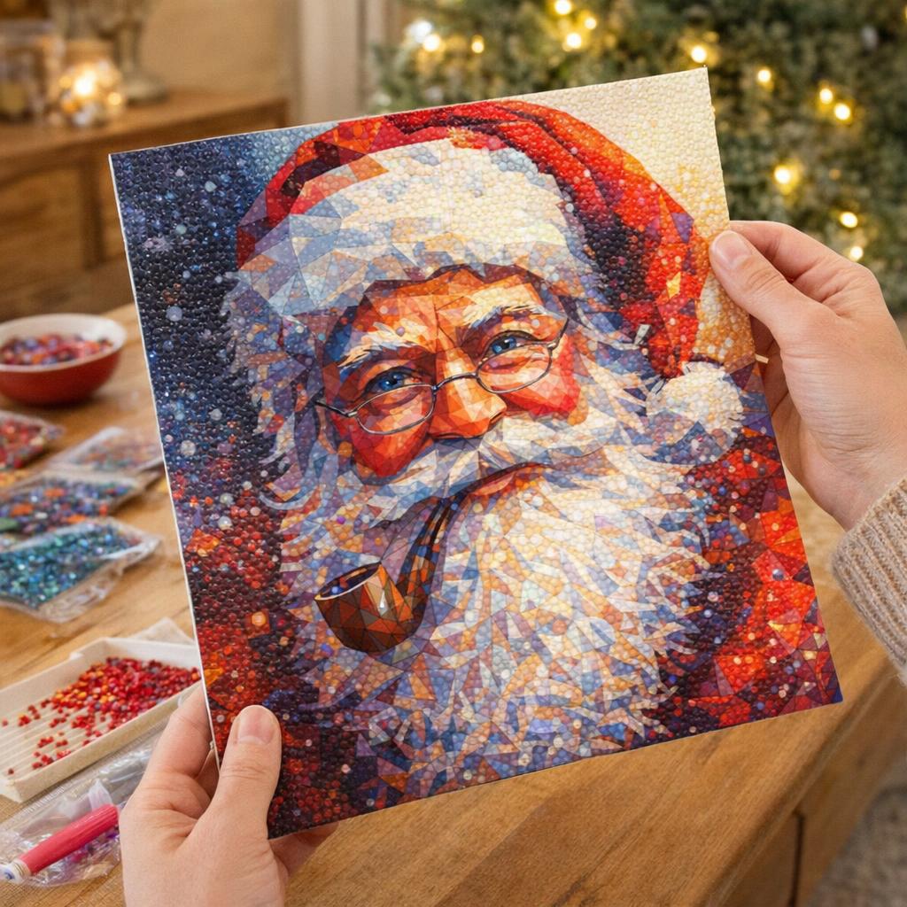 Broderie Diamant - Père Noël en Polygones