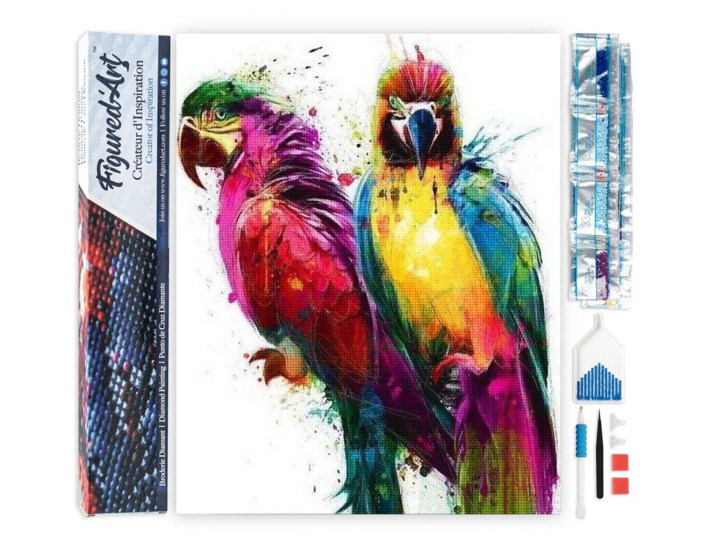 Broderie Diamant - Perroquets en Peinture