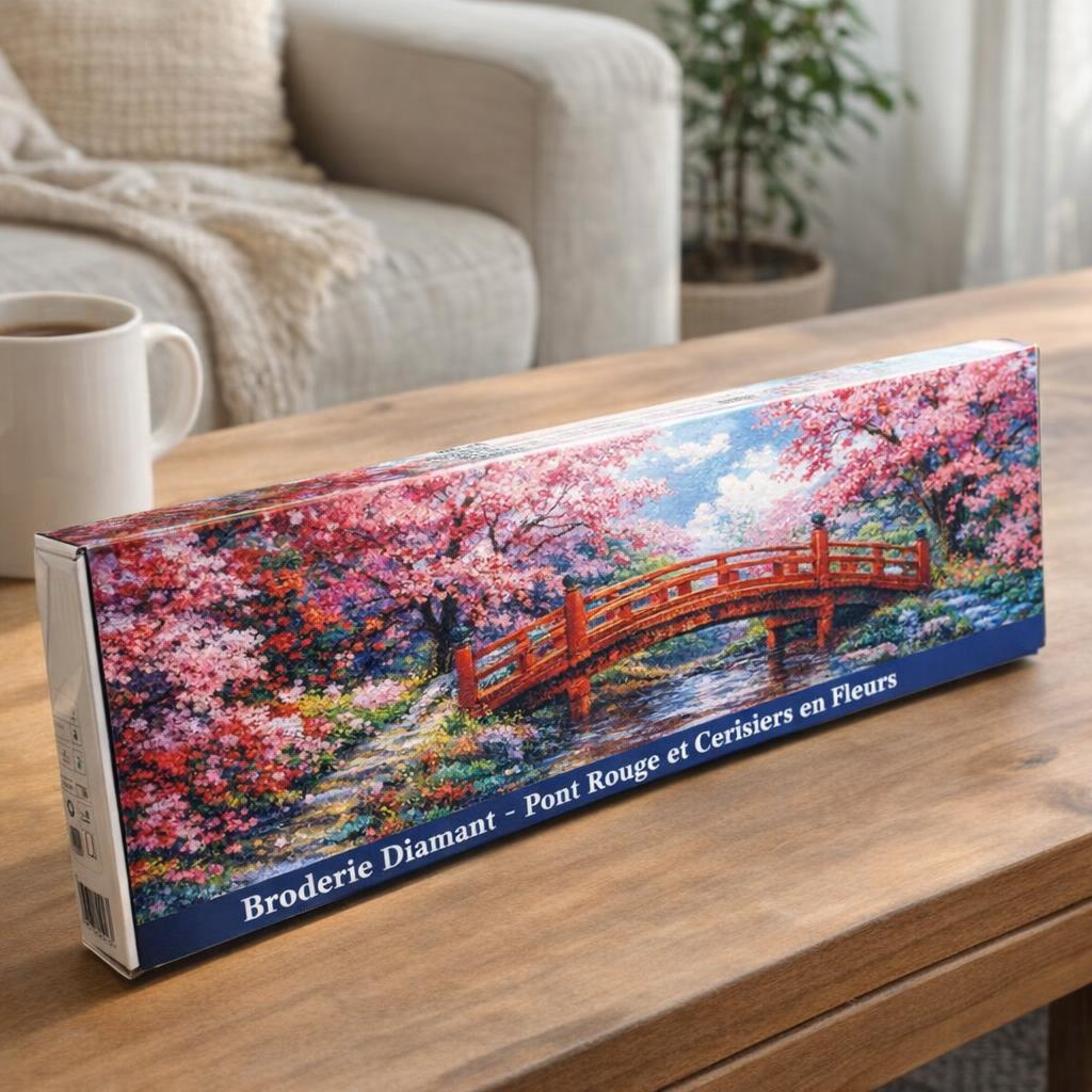 Pont rouge cerisiers