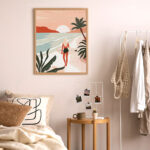 Broderie Diamant - Promenade sur la plage au coucher du soleil