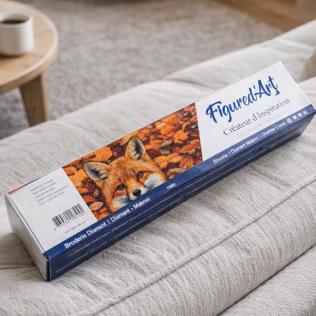 Broderie Diamant - Renard dans les feuilles d'Automne