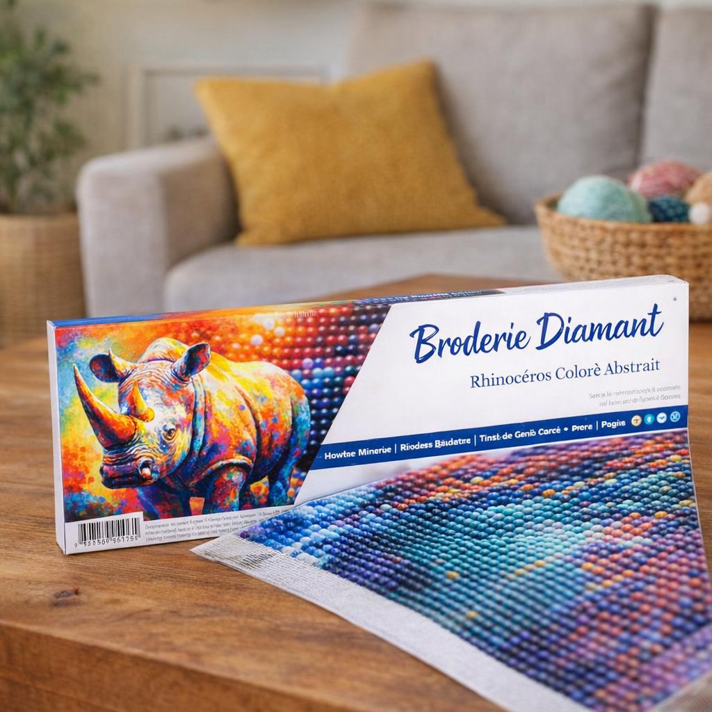 Rhinocéros abstrait coloré