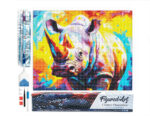 Broderie Diamant - Rhinocéros Coloré Abstrait