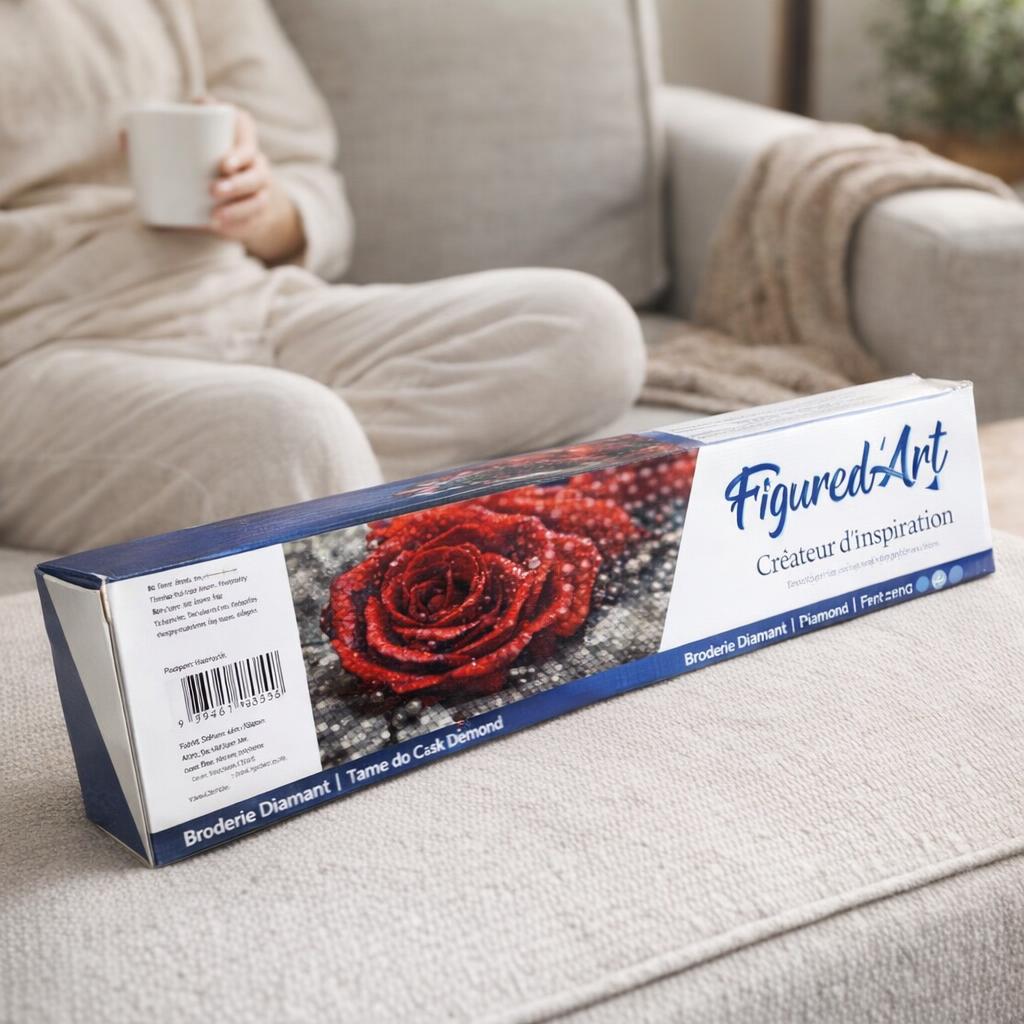 Broderie Diamant - Rose Rouge