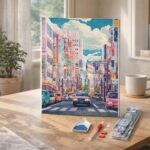 Broderie Diamant - Rue Animée du Japon