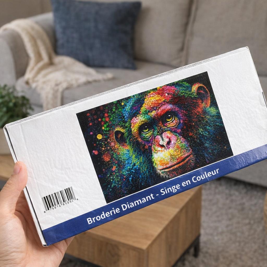 Broderie Diamant - Singe en Couleur