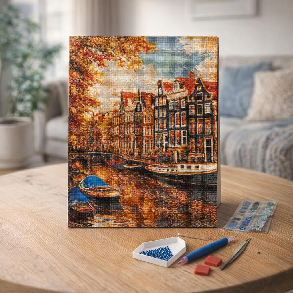 Broderie Diamant - Soleil à Amsterdam