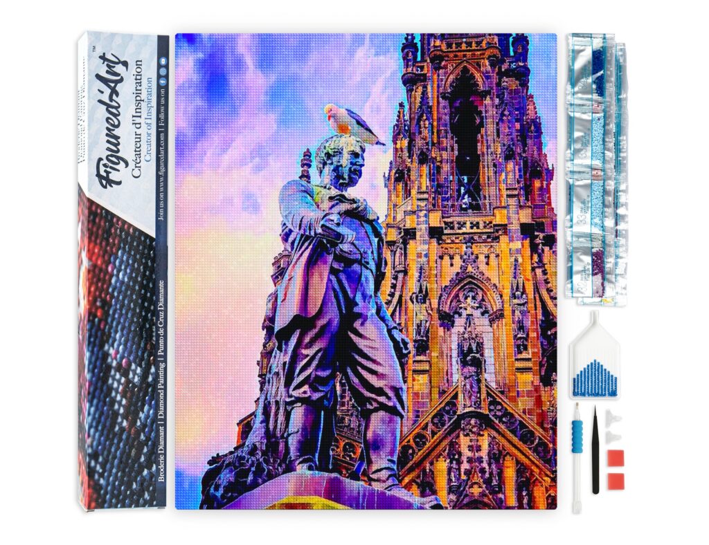 Broderie Diamant - Statue Edinburgh