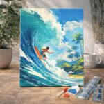Broderie Diamant - Surf à Hawaï