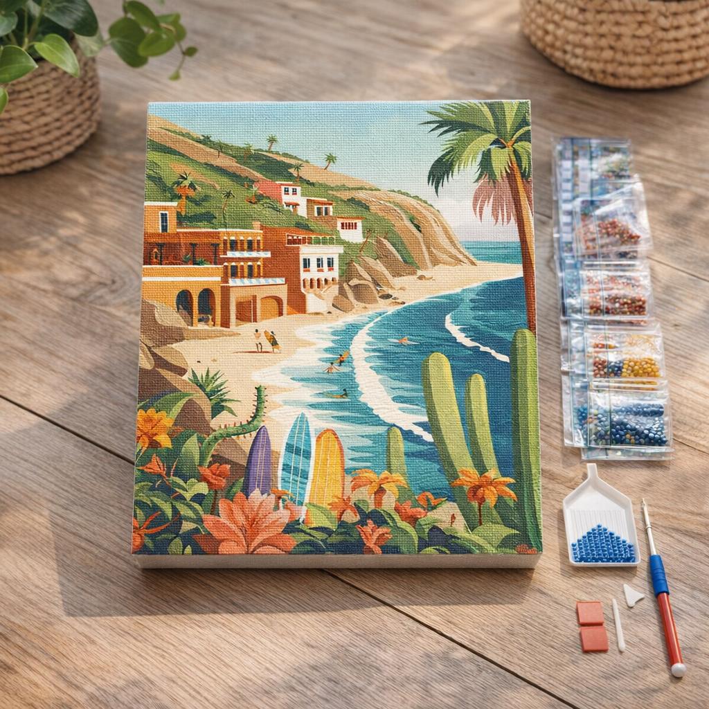 Broderie Diamant - Surf côtier