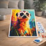 Broderie Diamant - Suricate Coloré Abstrait