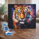 Broderie Diamant - Tigre Coloré Abstrait