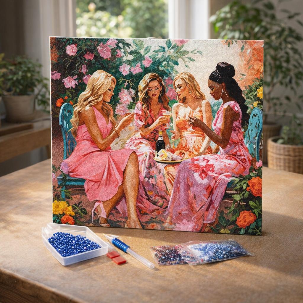 Broderie Diamant - Toast des Divas au Jardin