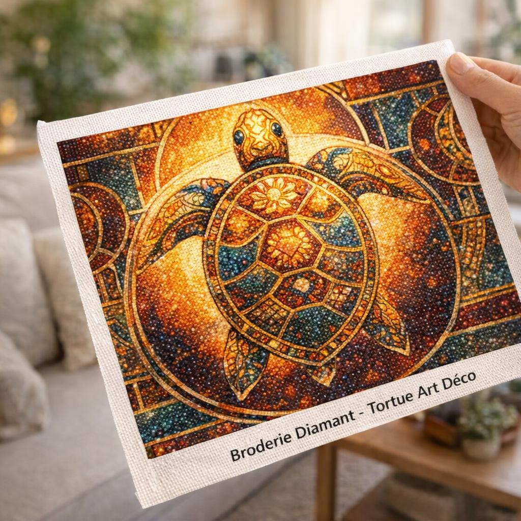 Broderie Diamant - Tortue Art Déco