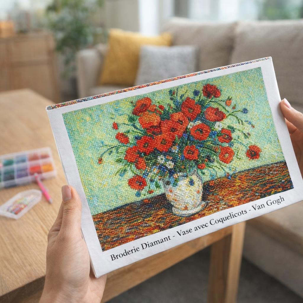 Broderie Diamant - Vase avec Coquelicots - Van Gogh
