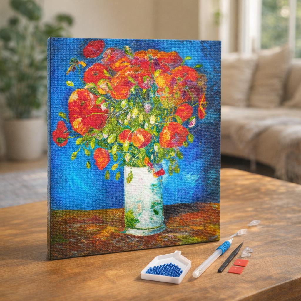 Broderie Diamant - Vase avec Coquelicots - Van Gogh