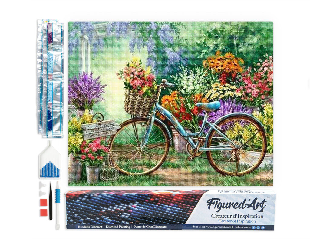 Broderie Diamant - Vélos et Fleurs