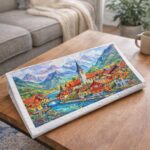 Broderie Diamant - Village Suisse coloré