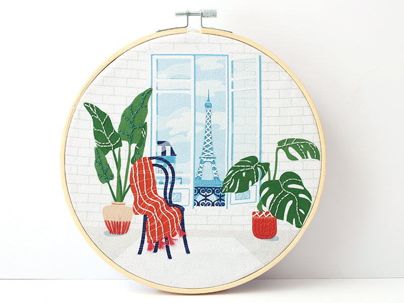 Kit broderie Paris 20cm - Tambour 20cm