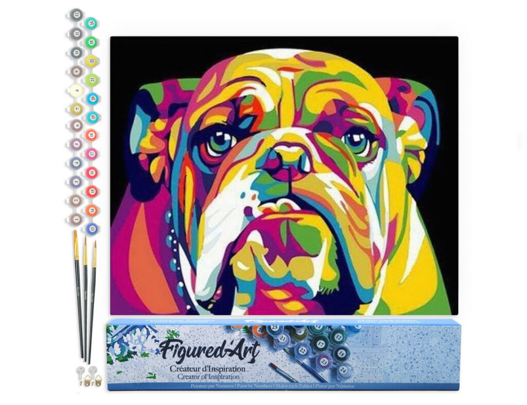 Bulldog Pop Art - Toile roulée