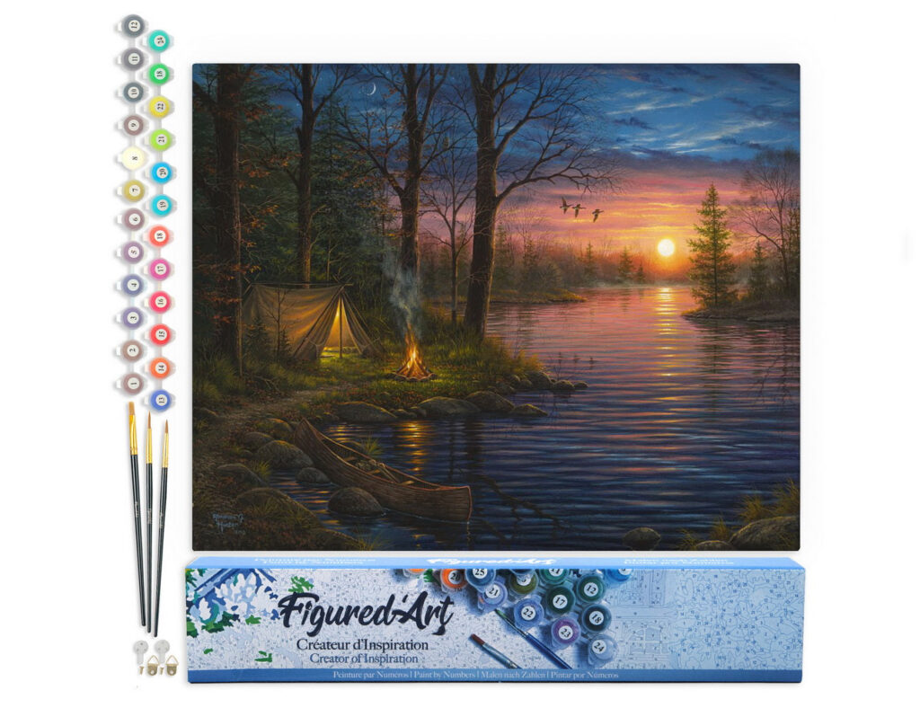 Camping au bord du lac - Toile roulée