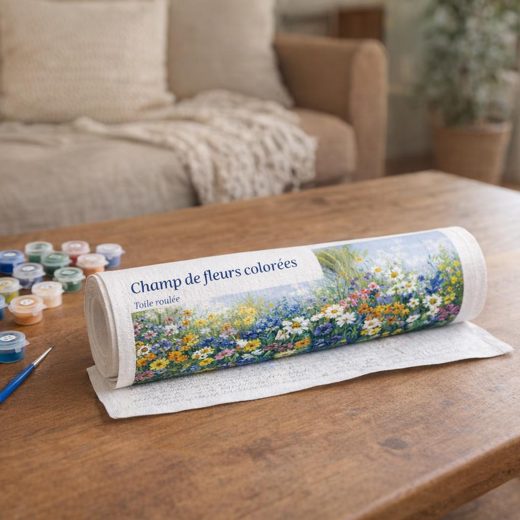 Champ fleurs colorées