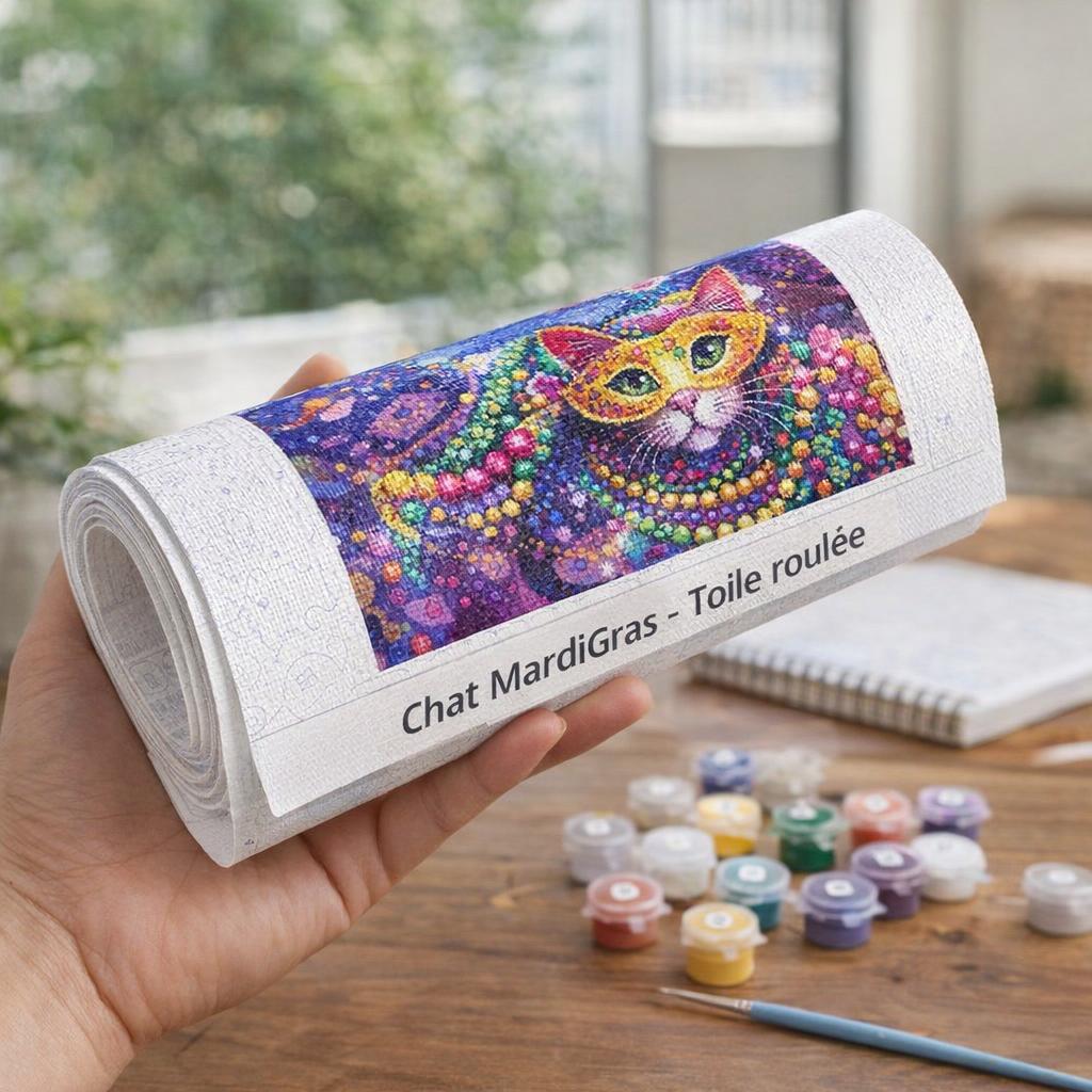Chat Mardigras - Toile roulée