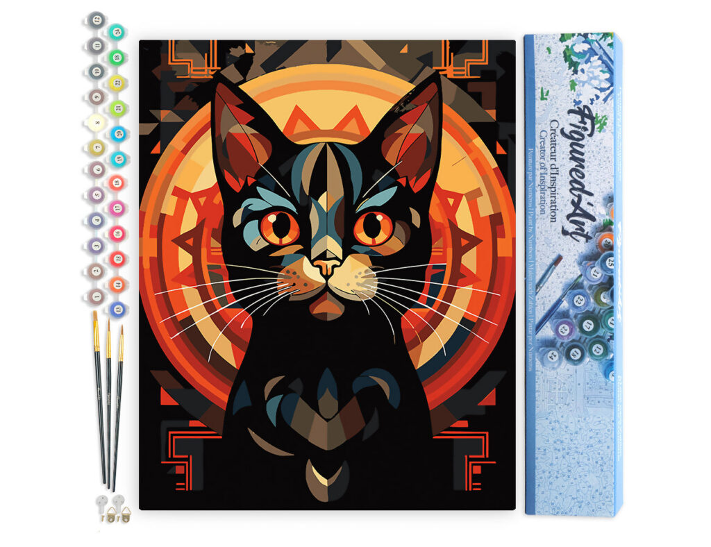 Chat noir Art Déco - Toile roulée