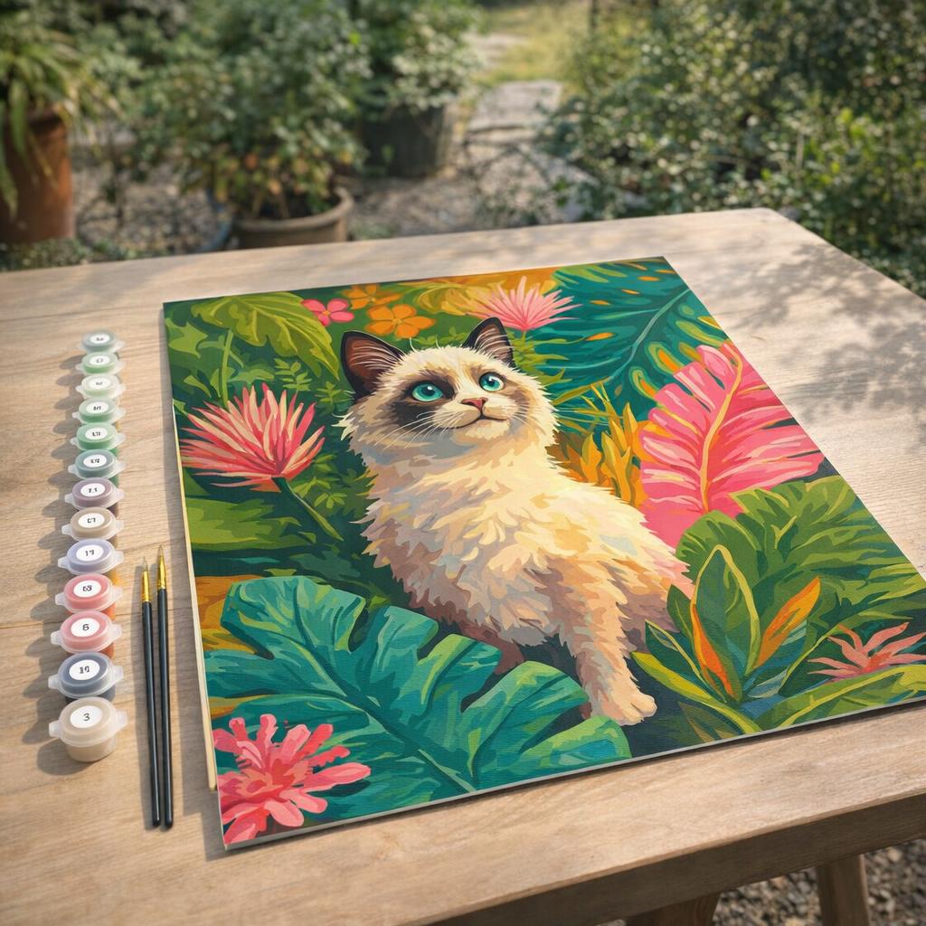 Chaton Ragdoll dans la jungle - Toile roulée