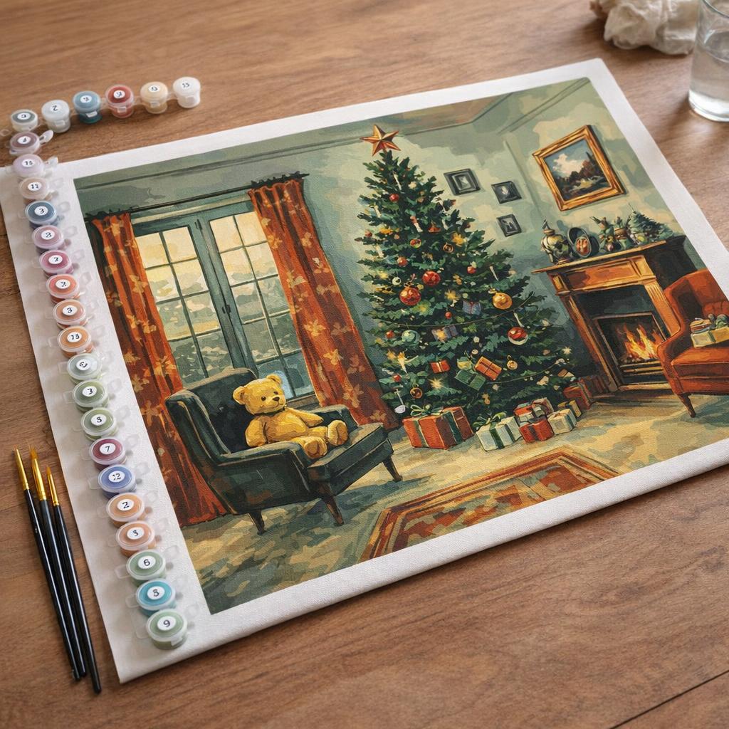 Cheminée de Noël Classique - Toile roulée