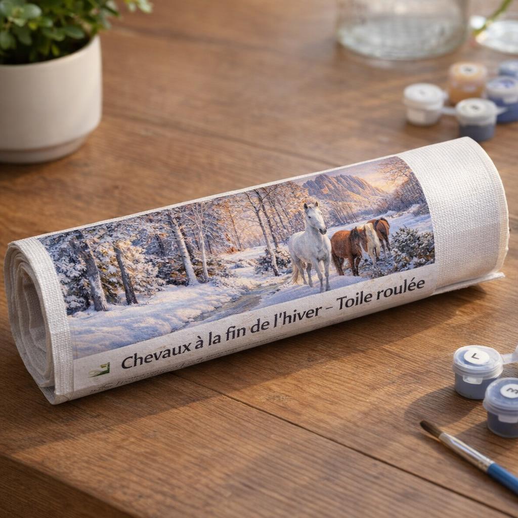 Chevaux à la fin de l'hiver - Toile roulée