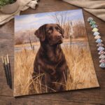 Chien Labrador - Toile roulée