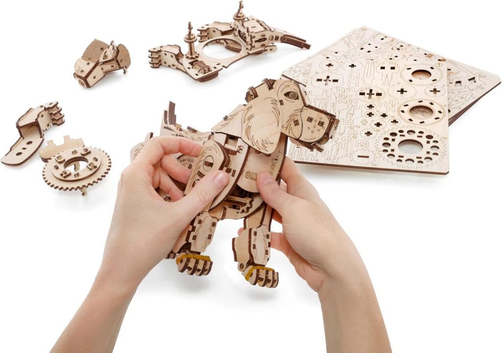 Chien mécanique - Puzzle 3D mécanique en Bois