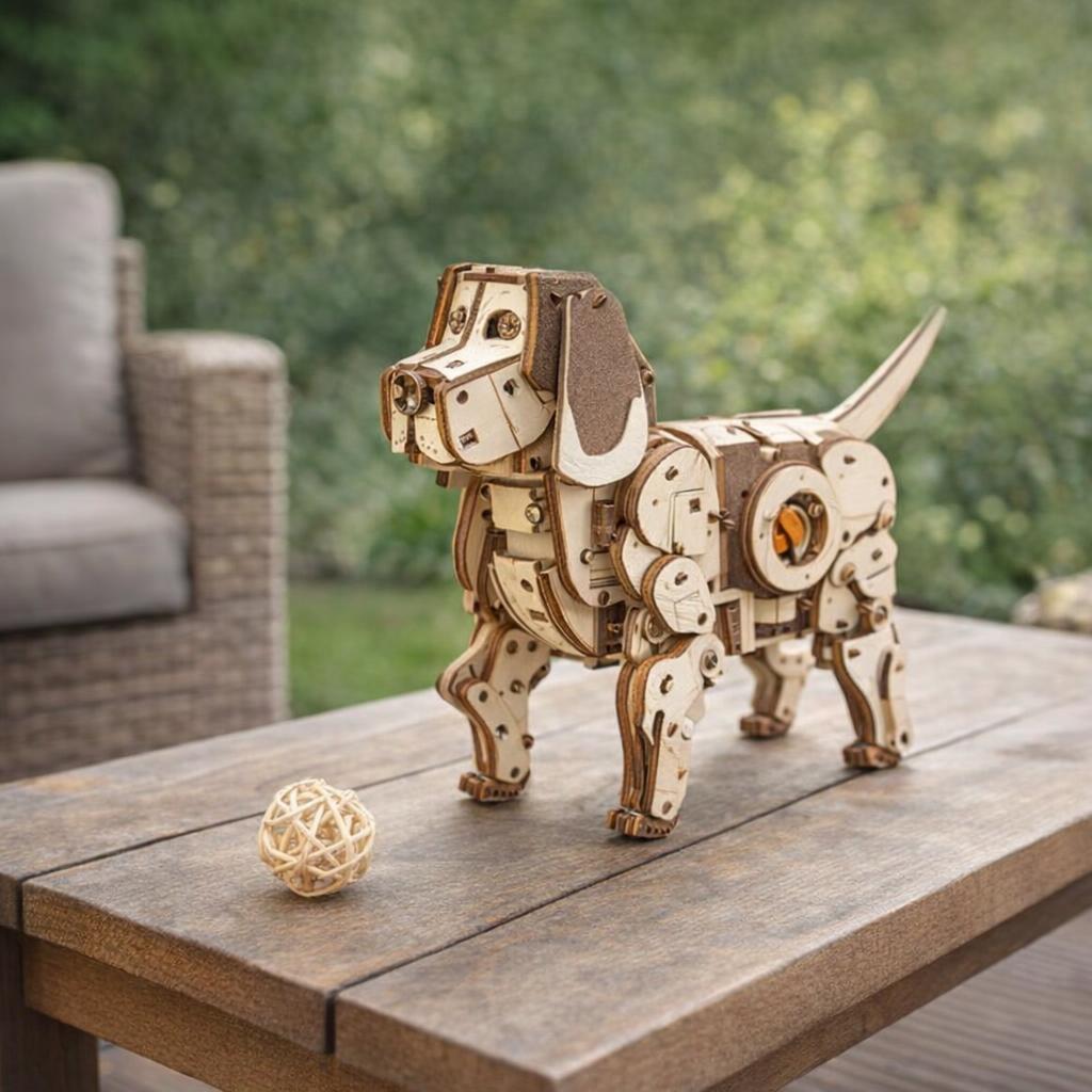 Chien mécanique - Puzzle 3D mécanique en Bois