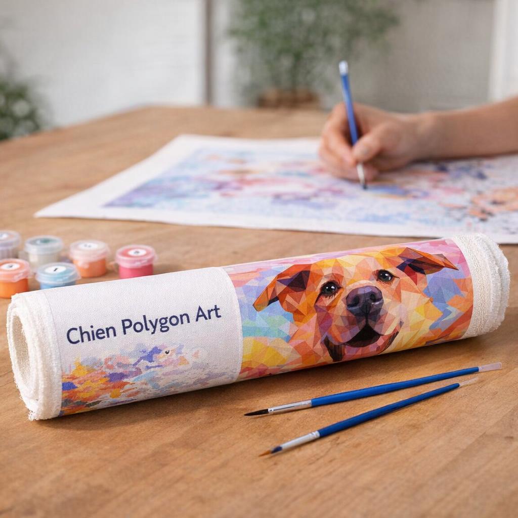 Chien Polygon Art - Toile roulée