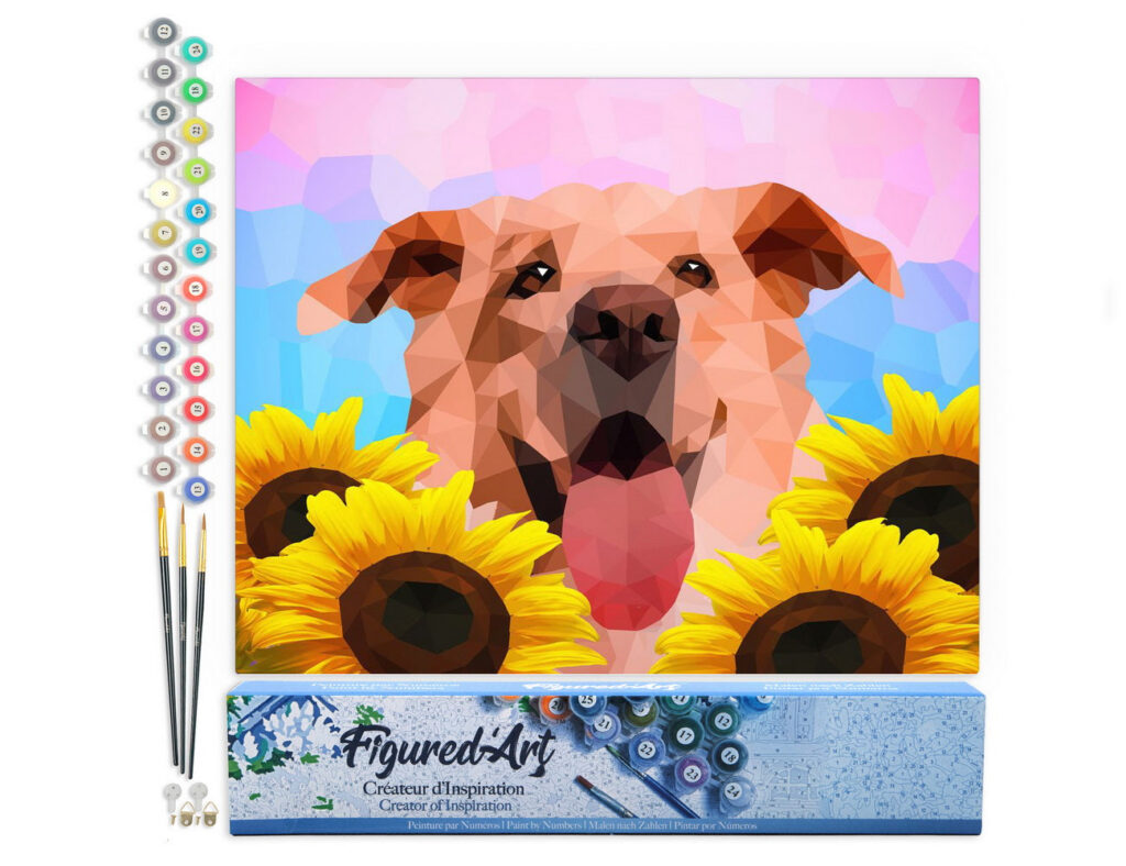 Chien Polygon Art - Toile roulée