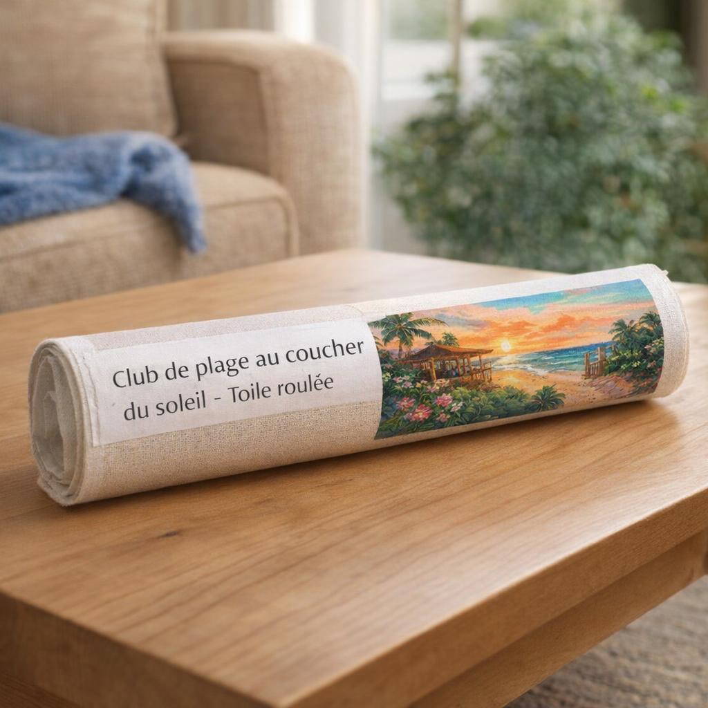 Club de plage au coucher du soleil - Toile roulée