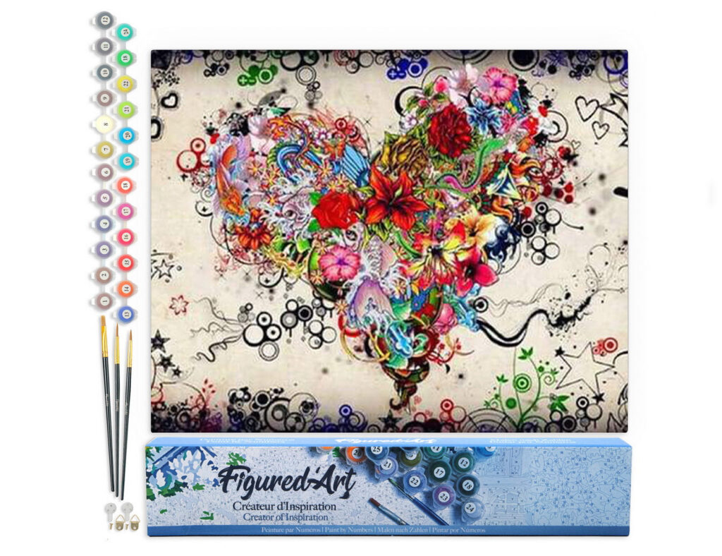 Coeur de fleurs - Toile roulée