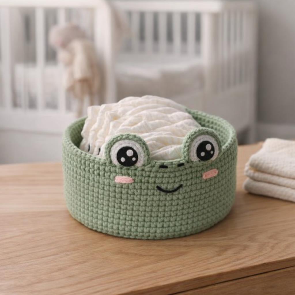 Kit DIY crochet - 2 Corbeilles en forme de grenouille