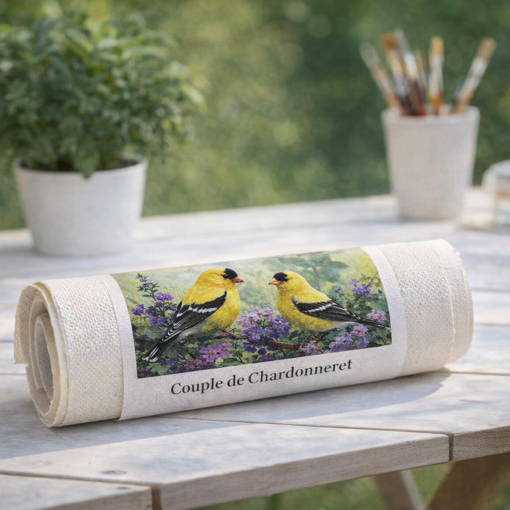 Couple de Chardonneret - Toile roulée