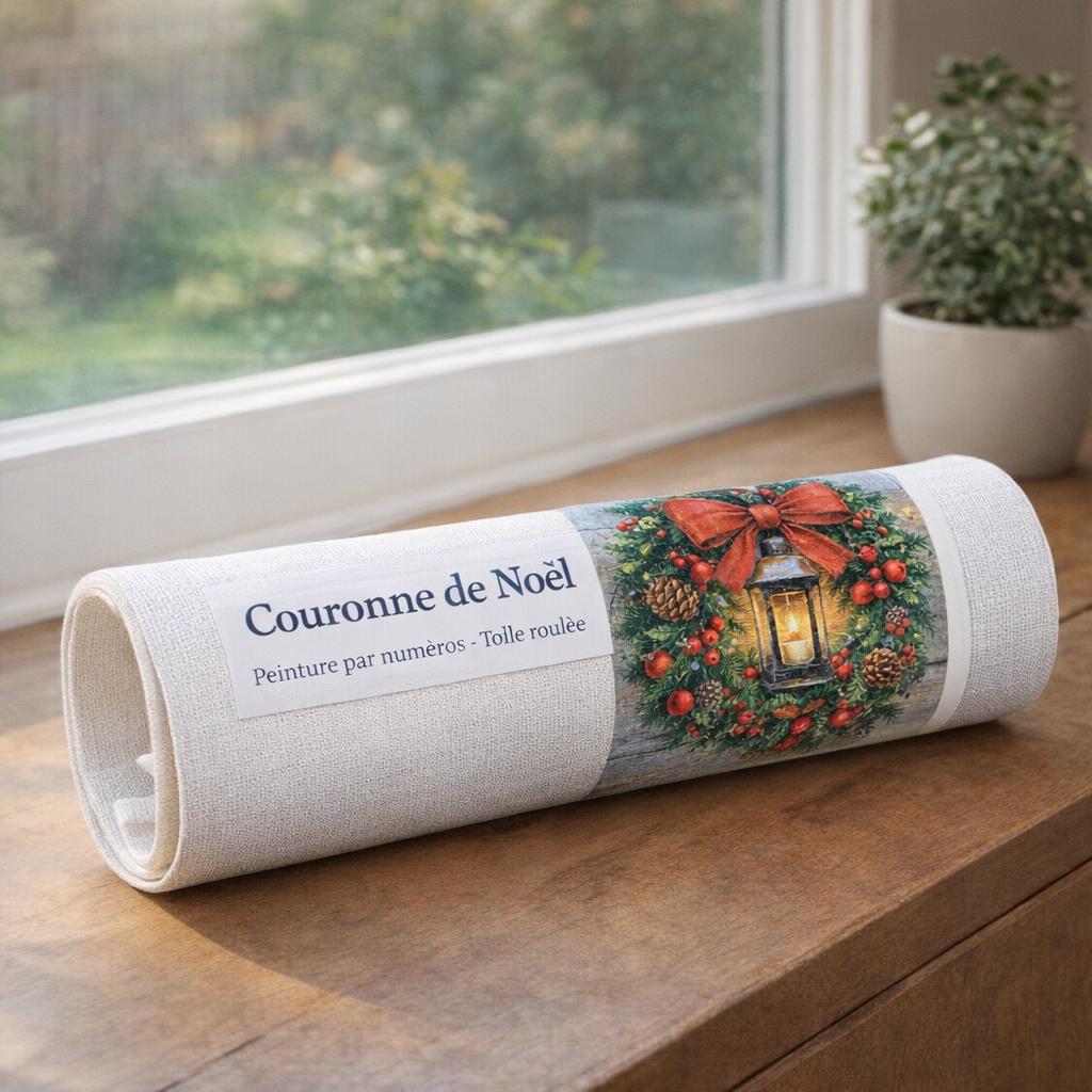 Couronne Noël toile