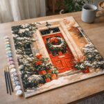 Couronne de Noël - Toile roulée